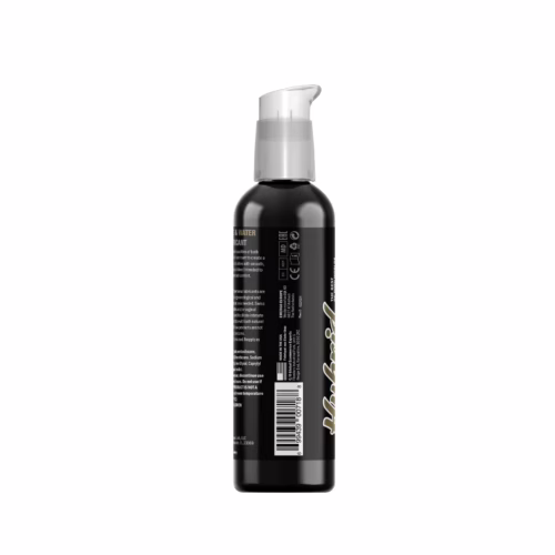 Swiss Navy Hybrid Premium Silicone and Water Based Lubricant, black bottle with pump top