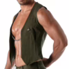 Green Tof Paris Patriot Chain Vest, featuring an open front and chain detail