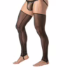 Black mesh long legs for men, worn with a matching thong