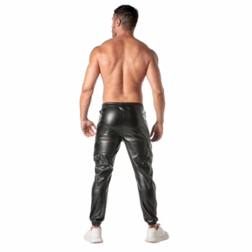 A man from behind wearing black Kinky Cargo Sweat Pants