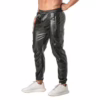 Black cargo sweatpants with zippered pockets