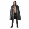 Tof Paris Kinky Cape for Men - Black, worn by a model with a hood and chain detail