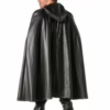 Black hooded cape, showcasing a sleek design for men