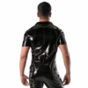 Tof Paris Vinyl Zipped Vest in black, shown from the back with a shiny finish