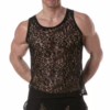 Black lace tank top with floral pattern