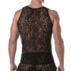 Black lace tank top with floral patterns