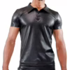 Black Tof Paris Fetish Polo with a collar and ring detail