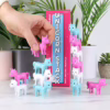 Build your own magical tower with the Unicorn Stack game! Colorful unicorn figurines being stacked