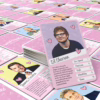 Explore charming traits of British hunks in this fun card game. Trading cards of British hunks, including Ed Sheeran and James Corden