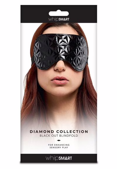 Whipsmart Diamond Eyemask - Black, displayed on a model's face