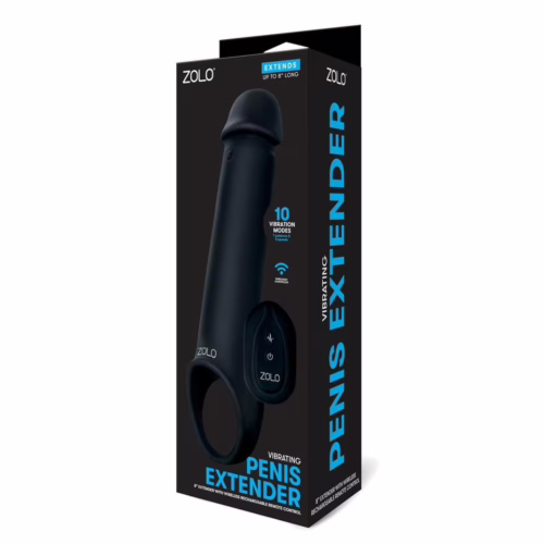 Zolo Vibrating Remote Control Penis Extender Strap On - Black
