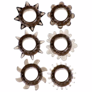 lx006smkset_1-1.jpg Me You Us Tickler Cock Ring Set 6 Pack Smoke