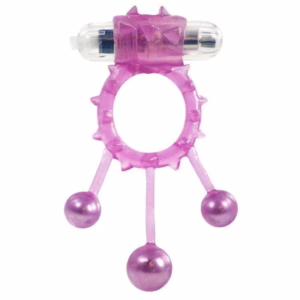 32006pu-1 me you us ball banger cock ring purple with suspended metal balls and vibrating bullet