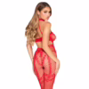 Leg Avenue Crotchless Bodystocking with Heart Red