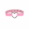 Master series heart choker necklace in pink with metal heart pendant