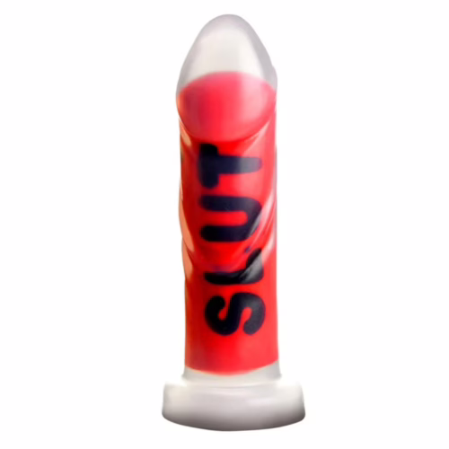 Master Series SLUT silicone dildo - premium body-safe intimate toy with ribbed texture