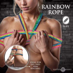 ah714-16-2 Master Series rainbow rope 16ft coreless bondage rope for beginners