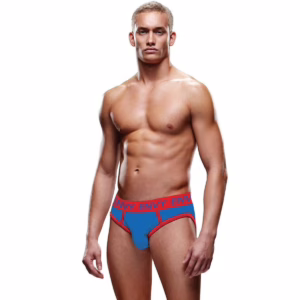 ble309-lxl Envy solid jock in blue and red colour blocking design for men's underwear