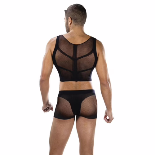Envy Fishnet Armor 2 Piece Set Black