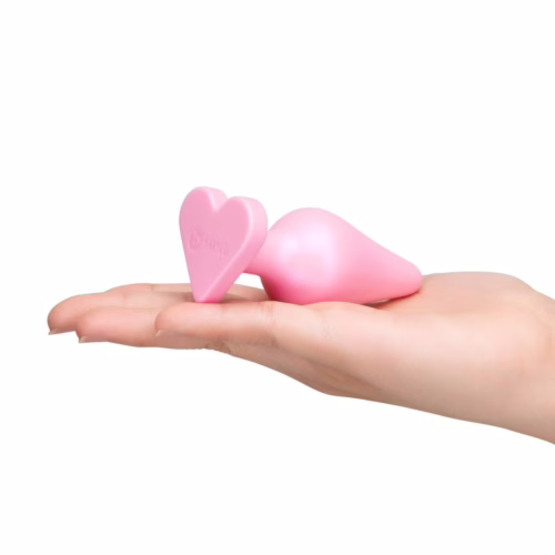 b-Vibe Butties B-Mine Heart Shaped Silicone Butt Plug Pink