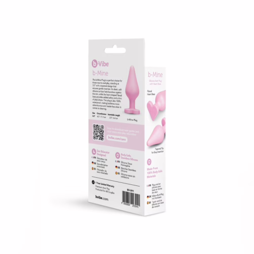 b-Vibe Butties B-Mine Heart Shaped Silicone Butt Plug Pink