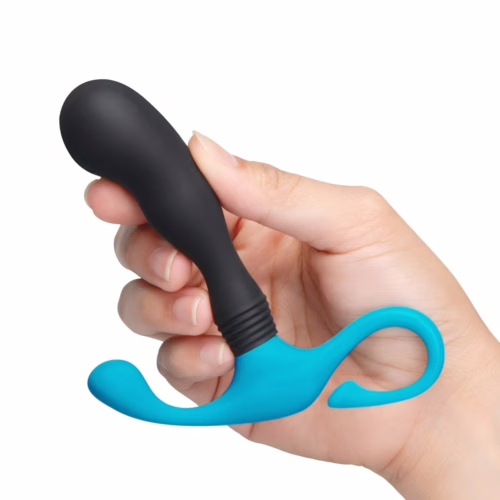 b-Vibe P-Spot Curl Hands-Free Curved Prostate Massager Black Blue