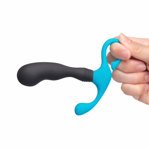 b-Vibe P-Spot Curl Hands-Free Curved Prostate Massager Black Blue