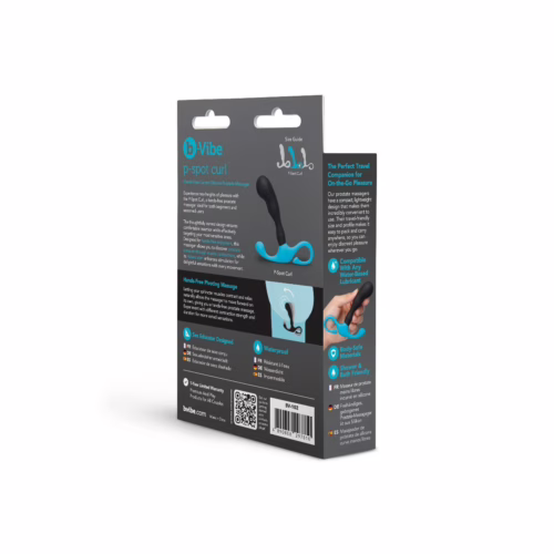 b-Vibe P-Spot Curl Hands-Free Curved Prostate Massager Black Blue