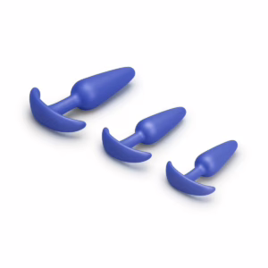 bv-111_beginner_booty_bundle-1_4000px_ b-Vibe Butties Beginner Booty Bundle three piece blue anal training butt plug set