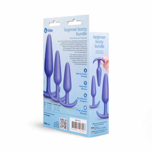 b-Vibe Butties Beginner Booty Bundle 3 Piece Anal Training Butt Plug Set Blue