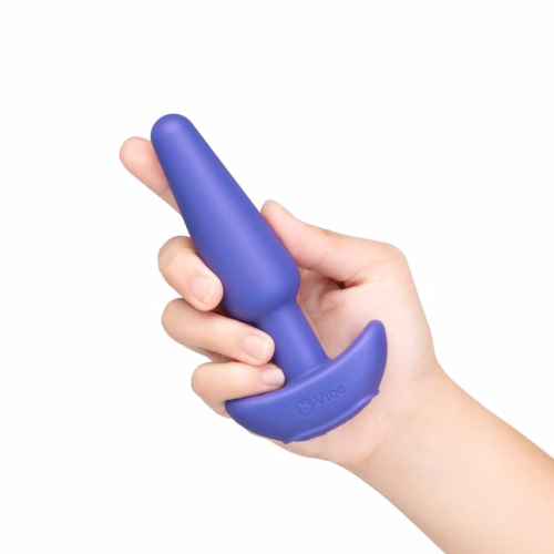 b-Vibe Butties Shake Slimline Vibrating Silicone Butt Plug Purple