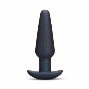 bv-114_butties_hefty-2_4000px_ b-vibe hefty weighted butt plug with sparkly silicone finish and secure flared base