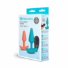 b-Vibe Butties Anal Training 2 Piece Bundle Remote Control Butt Plugs Blue Orange