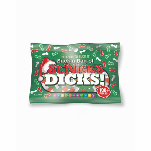 cp.1197-st.nickdicks3ozbag_1 little genie st nicks dicks candy 3oz bag festive novelty sweets for holiday parties