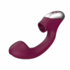 fpbr045a00-028 Titanz G-spot and clitoral vibrator in purple showing curved design and external tickler arm for dual stimulation