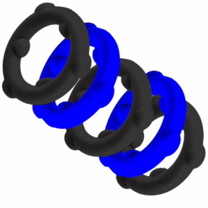 gearheads_5-pk_cockrings_oxballs_blue-black_03 Oxballs Gearheads 5 Pack Cock Rings multi-colour ring collection set