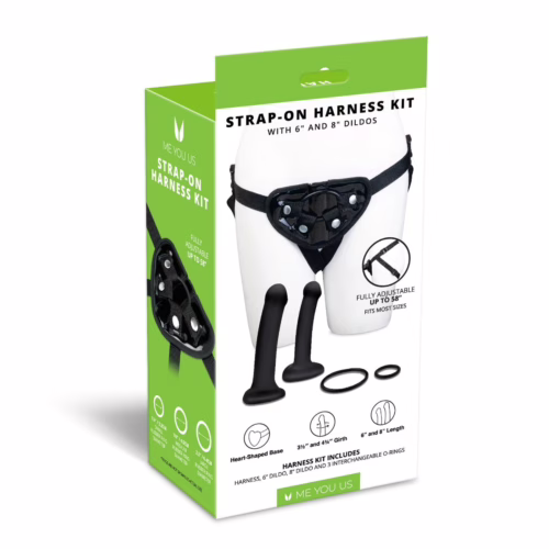 Me You Us Strap on Harness Kit with 6 and 8inch Dildos