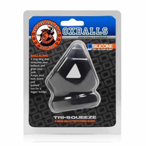 Oxballs Tri-Squeeze Cocksling Ballstretcher Black