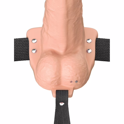 Fantasy X-Tensions Elite Vibrating 8inch Dual Density Silicone Hollow Strap On